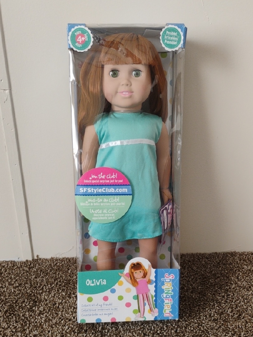 Olivia Doll in Teal Dress by